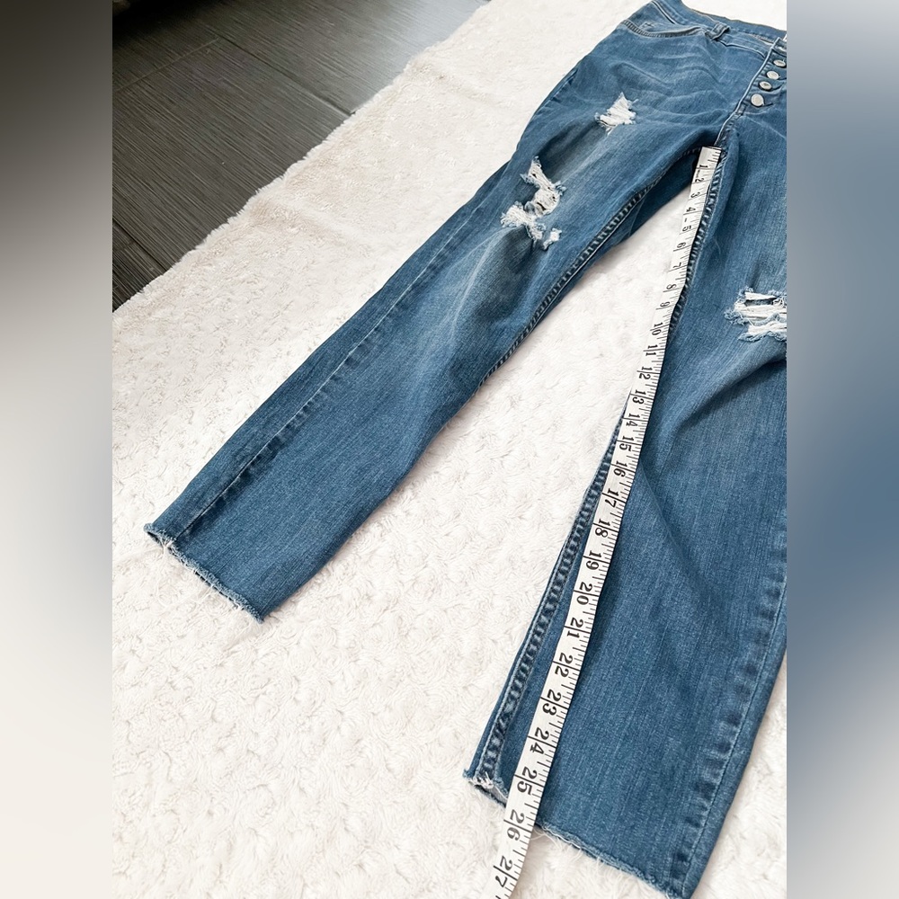 FREE PEOPLE Reagan Button Front Distressed Jeans - Picture 13 of 13